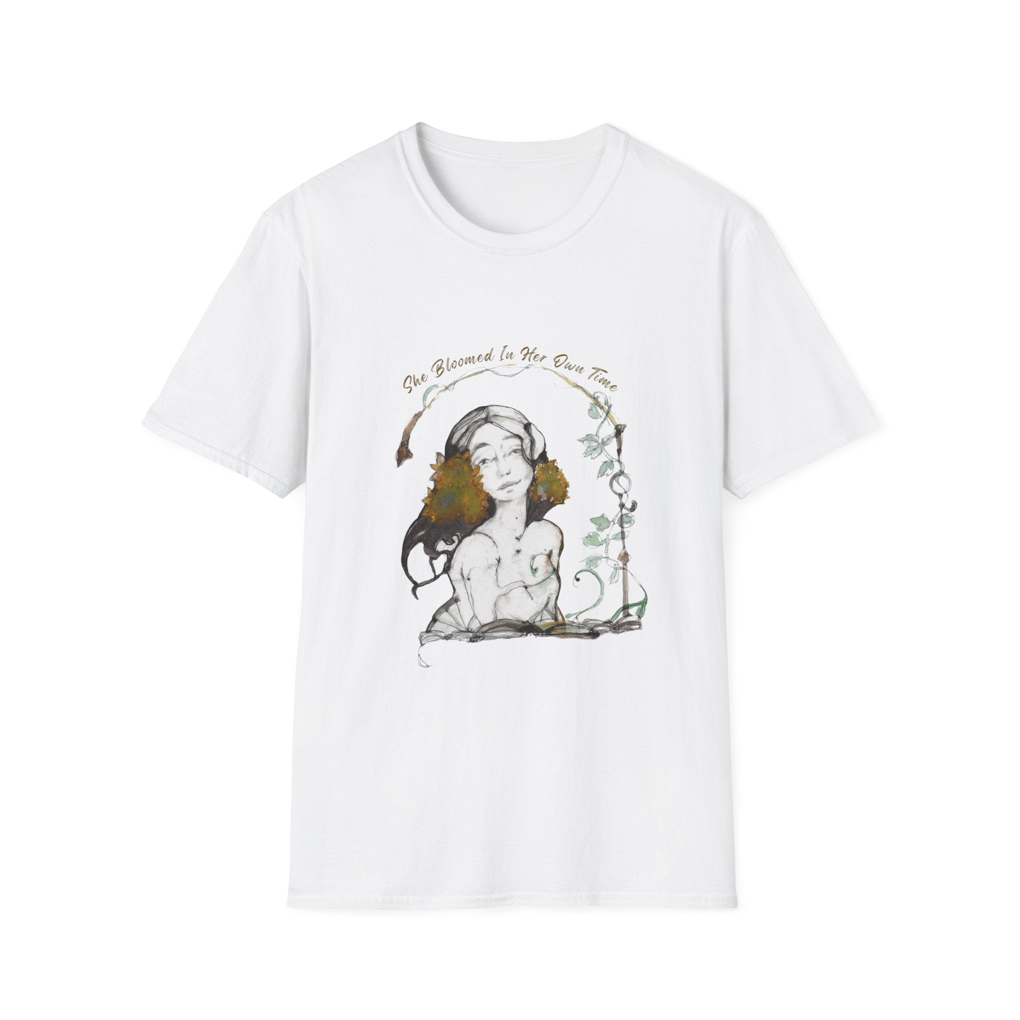 She Bloomed In Her Own Time Tee | Ethereal Feminine Graphic Shirt
